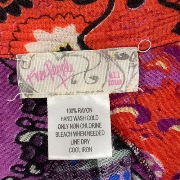 Free People Kimono Boho Festival Asymmetrical Floral Long Duster Hippie One Size - Picture 11 of 12